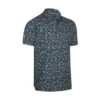 Callaway All Over Outline Floral Print Polo CAVIAR