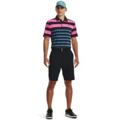 Under Armour Mens Playoff 3.0 Stripe Polo Black/Rebel Pink -Eagle Swing Outlet k0cf1896e95b593f2afa94f099991049f