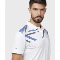 Callaway STREET MURAL TEXTURED PRINT POLO BRIGHT WHITE -Eagle Swing Outlet k1198d749269ed23adbcac80fdafc7293