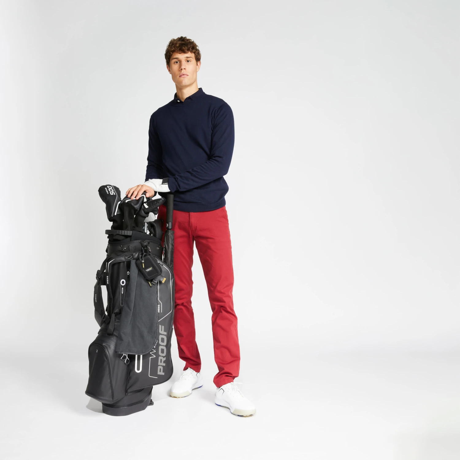 Men's Golf Crew Neck Pullover MW500 Black 10 Men's Golf Crew Neck Pullover MW500 Black - Image 10