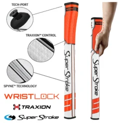 Superstroke Traxion Wrist Lock Orange/White