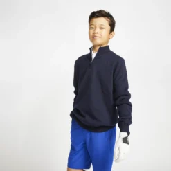 Kids Golf Windbreaker Pullover MW500 Navy Blue