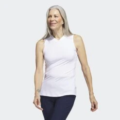 ADIDAS Embossed Sleeveless Polo Shirt