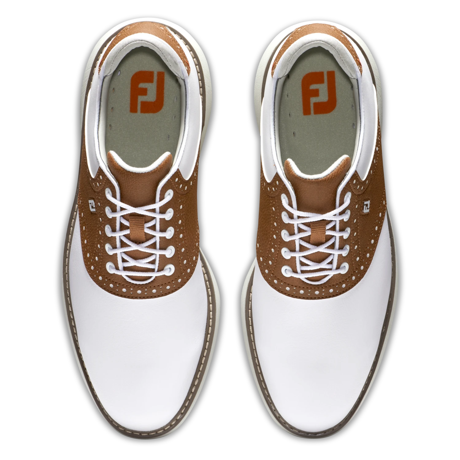 MEN'S GOLF SHOES FOOTJOY - TRADITION WHITE AND BROWN 7 MEN'S GOLF SHOES FOOTJOY - TRADITION WHITE AND BROWN - Image 7