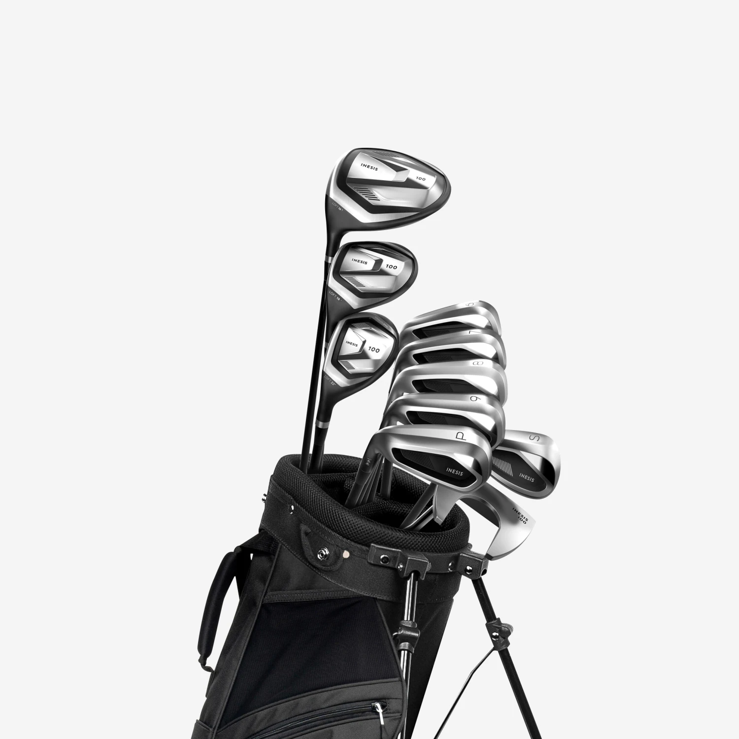 SET 10 GOLF CLUBS LEFT HANDED STEEL- INESIS 100 1 SET 10 GOLF CLUBS LEFT HANDED STEEL- INESIS 100