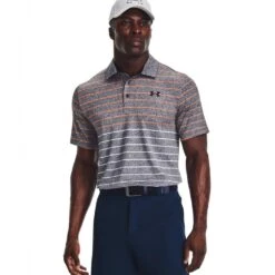 Under Armour Playoff 3.0 Stripe Polo Midnight Navy/Orange