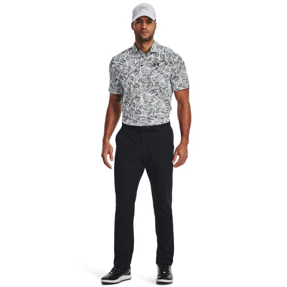 Under Armour Mens Playoff 3.0 Printed Polo White/Black 3 Under Armour Mens Playoff 3.0 Printed Polo White/Black - Image 3