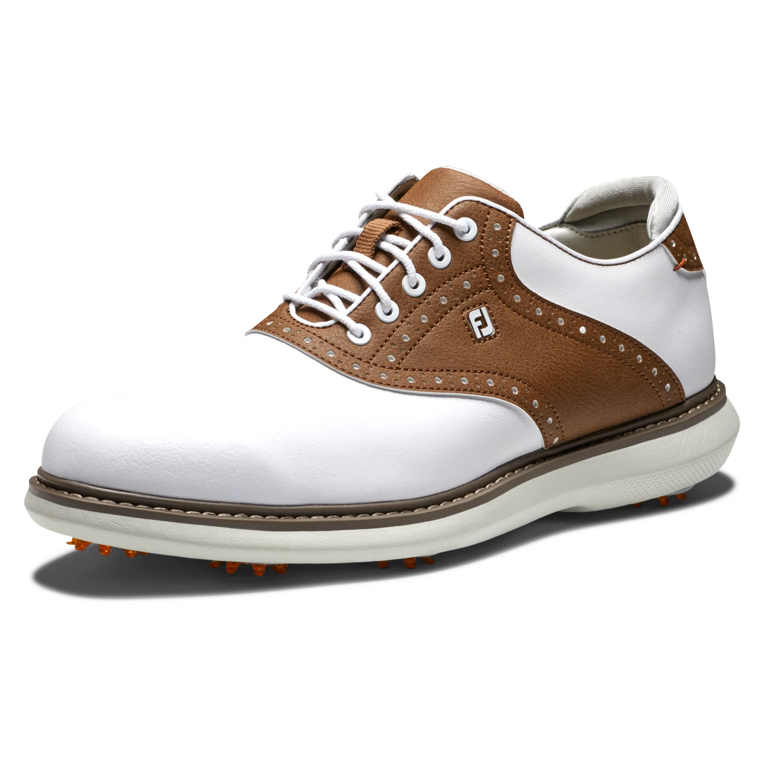 MEN'S GOLF SHOES FOOTJOY - TRADITION WHITE AND BROWN 5 MEN'S GOLF SHOES FOOTJOY - TRADITION WHITE AND BROWN - Image 5