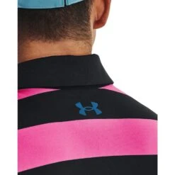 Under Armour Mens Playoff 3.0 Stripe Polo Black/Rebel Pink -Eagle Swing Outlet k607adf192368940fed92d606984bc9da
