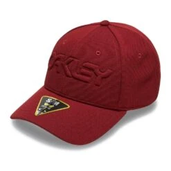 Oakley 6 PANEL STRETCH CAP EMBOSSED HAT IRON RED