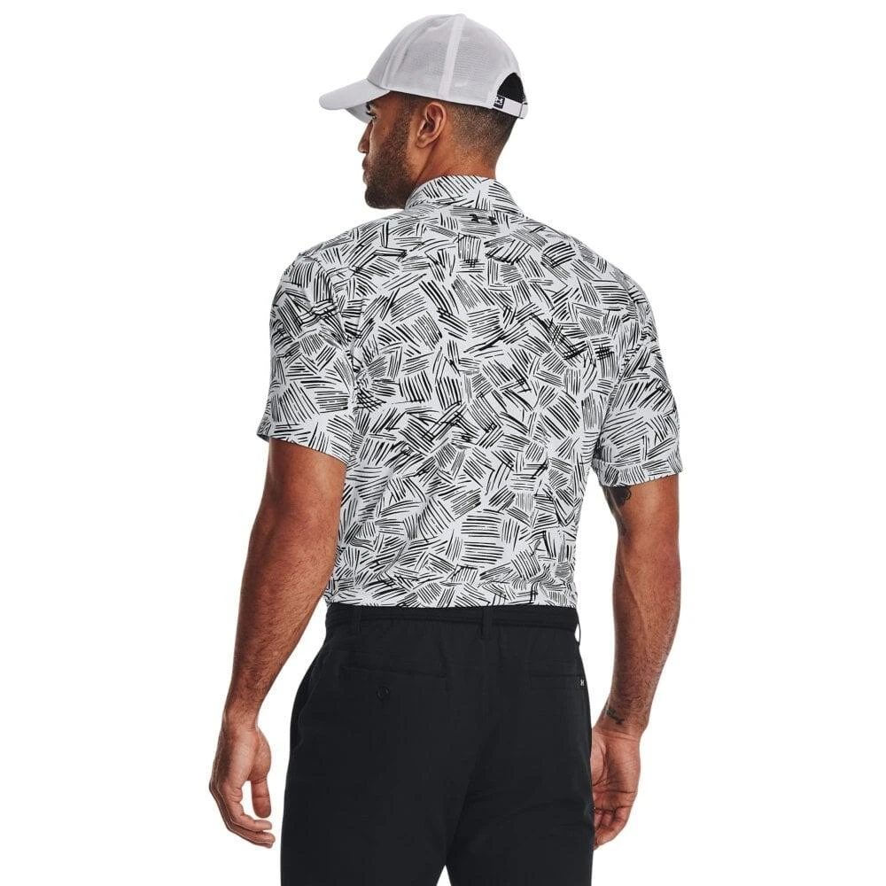 Under Armour Mens Playoff 3.0 Printed Polo White/Black 2 Under Armour Mens Playoff 3.0 Printed Polo White/Black - Image 2