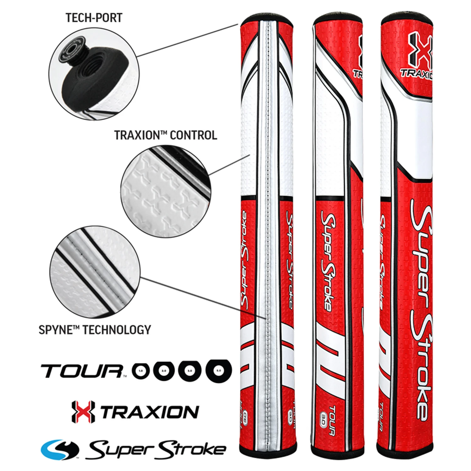 Superstroke Traxion Tour 2.0 Red/White 1 Superstroke Traxion Tour 2.0 Red/White