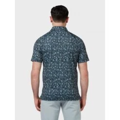 Callaway All Over Outline Floral Print Polo CAVIAR -Eagle Swing Outlet k764caaeb641c6695f5ae4650d984f12c