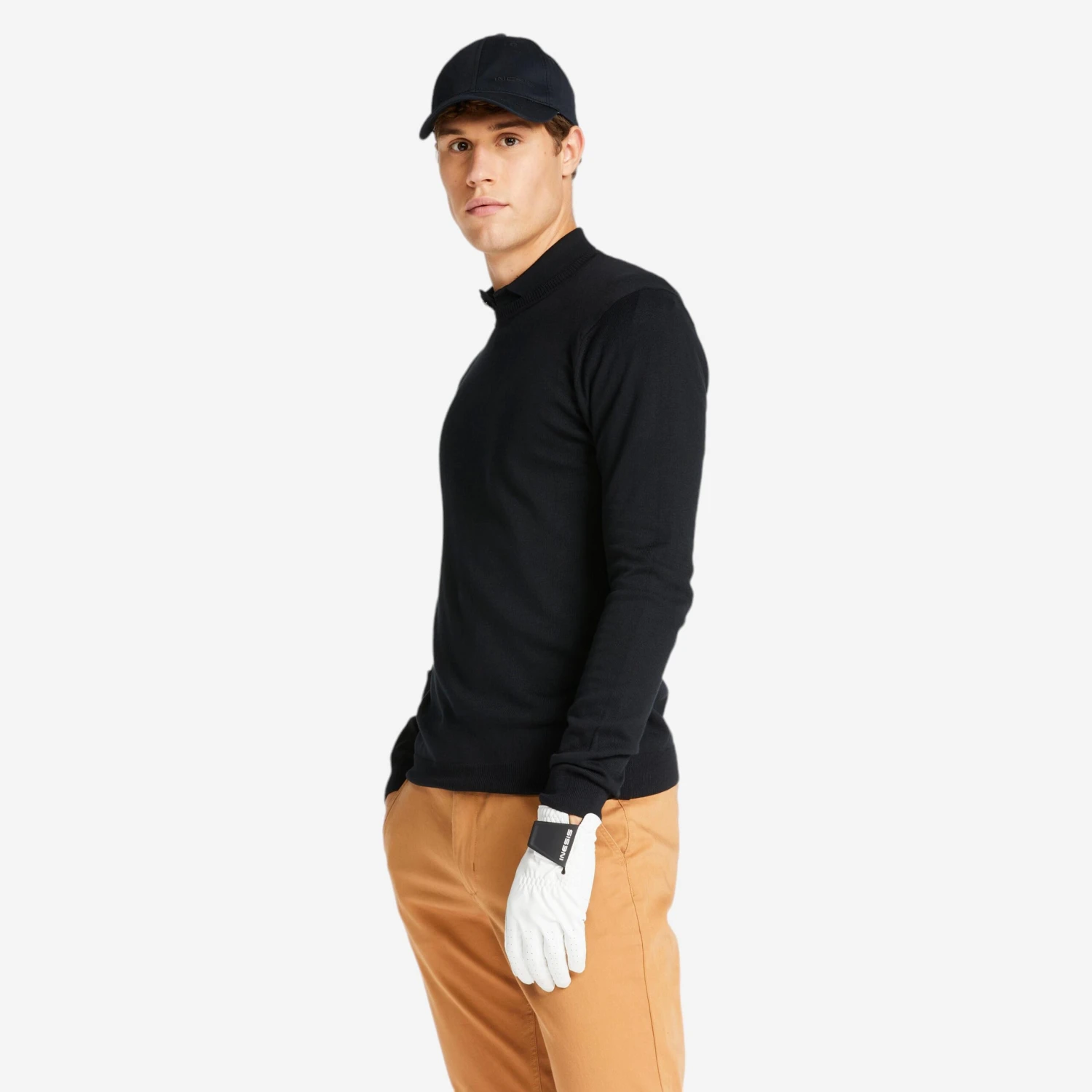Men's Golf Crew Neck Pullover MW500 Black 1 Men's Golf Crew Neck Pullover MW500 Black