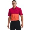 Under Armour 2022 Mens Performance Blocked Polo Pink