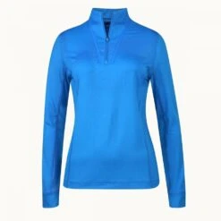 Callaway Ladies Uv50 1/4 Zip Chev Top BLUE SEA STAR