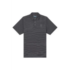 Mens Feeder Stripe Polo Shirt (Caviar)