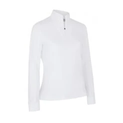 Callaway Ladies Uv50 1/4 Zip Chev Top BRILLIANT WHITE
