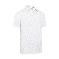Callaway All Over Golf & Tucan Print Polo BRIGHT WHITE