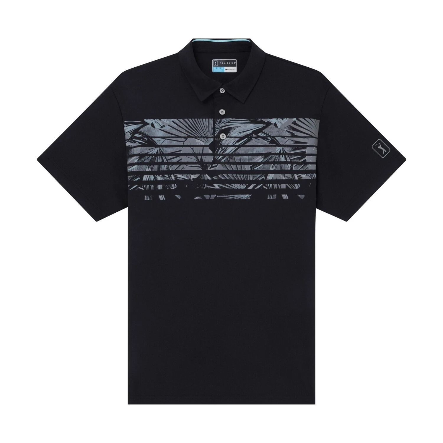 Mens Engineered Tropical Polo Shirt (Caviar) 1 Mens Engineered Tropical Polo Shirt (Caviar)