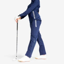 Women's Golf Waterproof Rain Trousers RW500 Navy Blue
