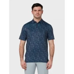 Callaway All Over Chev Print Polo PEACOAT -Eagle Swing Outlet ka2088f4917ec6cc43cf9c5d74c18b510