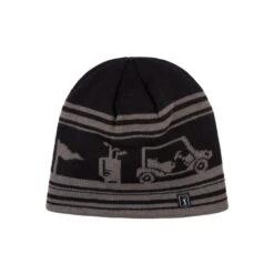 Mens Jacquard Beanie (Caviar)