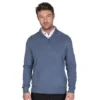 ISLAND Green MENS ZIP NECK KNIT JUMPER AIRFORCE BLUE