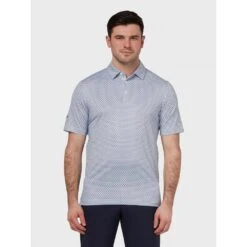 Callaway Trademark Ombre Chev Print Polo BRIGHT WHITE -Eagle Swing Outlet kbe888d200cffa20559d276689bd40cc1