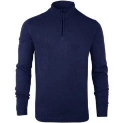 ISLAND GREEN MENS ZIP NECK KNIT JUMPER