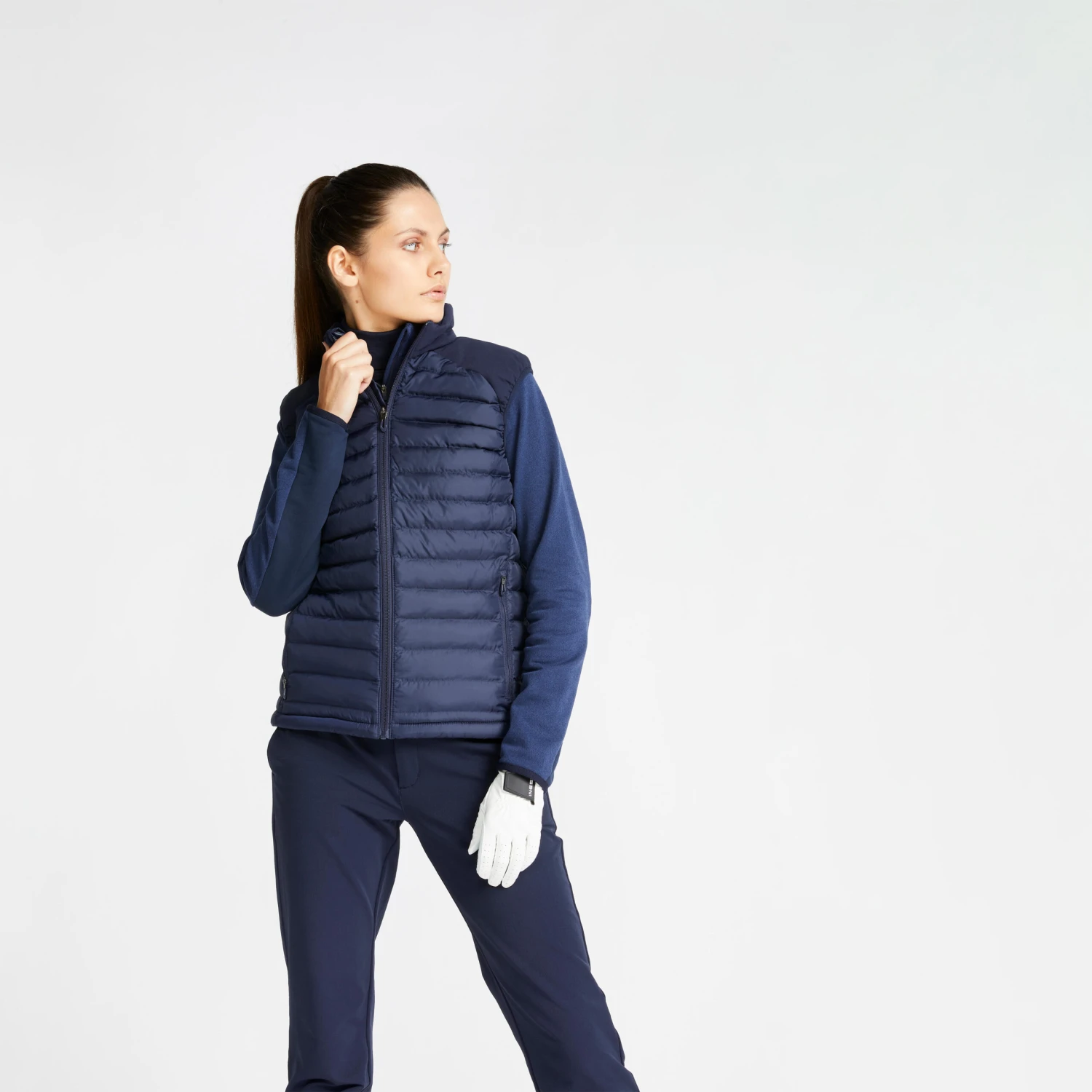 Women's Golf Winter Sleeveless Padded Jacket CW500 Navy Blue 1 Women's Golf Winter Sleeveless Padded Jacket CW500 Navy Blue
