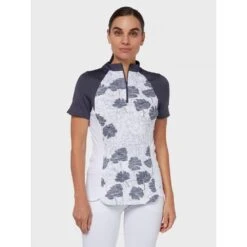 Callaway Ladies Texture Floral Polo BRILLIANT WHITE -Eagle Swing Outlet kc2c1a86208fb34bcb2990433eb561665