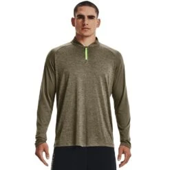 Under Armour Mens Tech 2.0 Novelty 1/4 Zip Tent Green