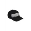 Mens Striped Cap (Caviar)