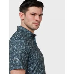 Callaway All Over Outline Floral Print Polo CAVIAR -Eagle Swing Outlet kd0e594893cf439ab0ecf1948ae0849d8