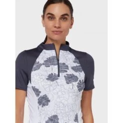 Callaway Ladies Texture Floral Polo BRILLIANT WHITE -Eagle Swing Outlet kd2ba3892032940b8e4ceb1f679d1242c