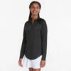 PUMA Womens Shine Quarter-Zip Golf Pullover Jumper Top