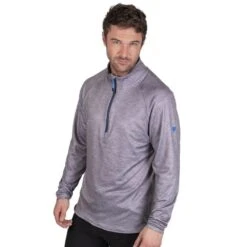 ISLAND Green MENS RAGLAN SLEEVE TOP LAYER LIGHT GREY MARL