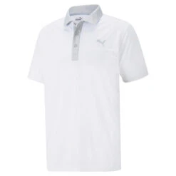 PUMA Mens Gamer Golf Polo Shirt - Bright White