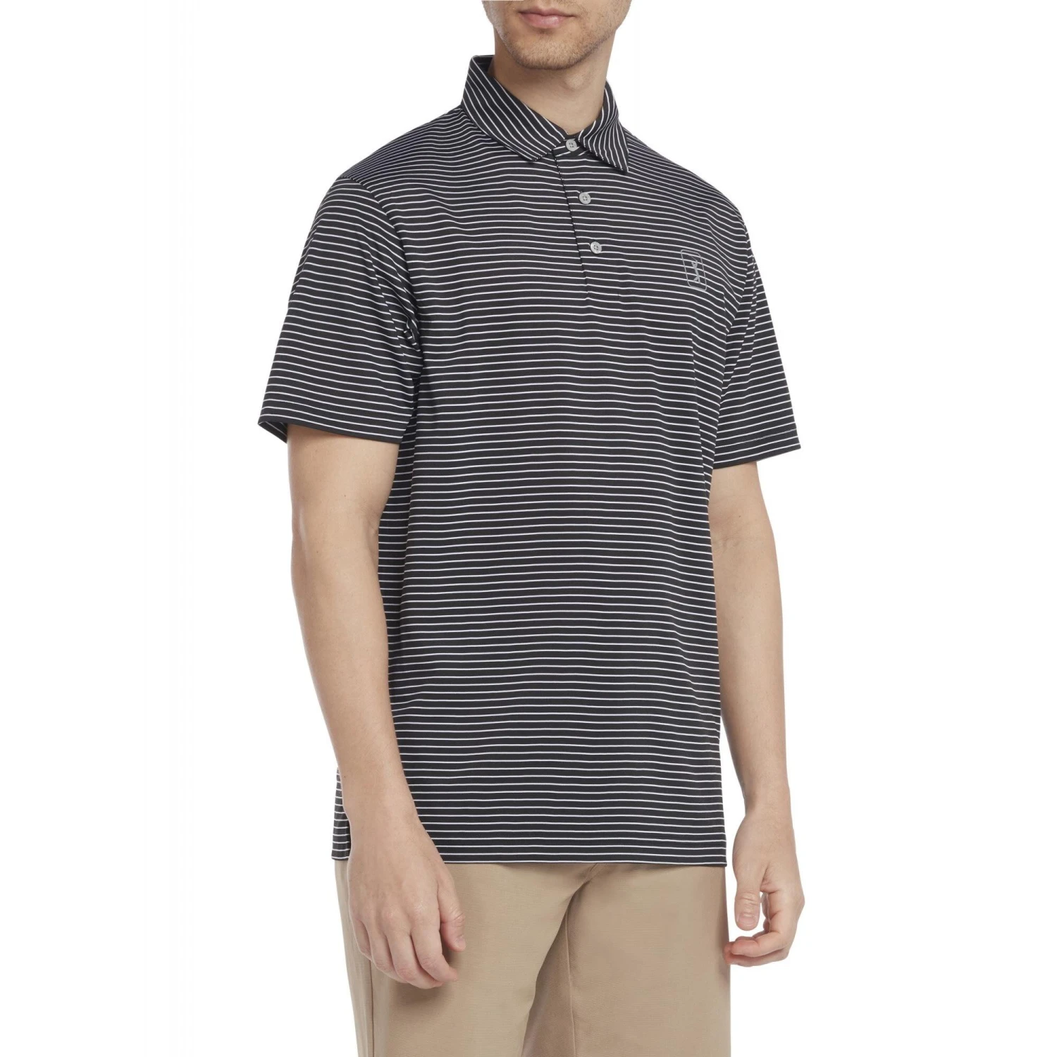 Mens Feeder Stripe Polo Shirt (Caviar) 3 Mens Feeder Stripe Polo Shirt (Caviar) - Image 3