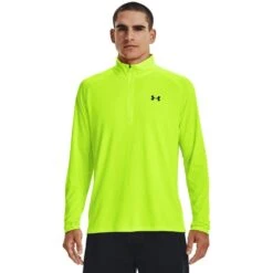 Under Armour Mens Tech 2.0 1/2 Zip Lime Surge