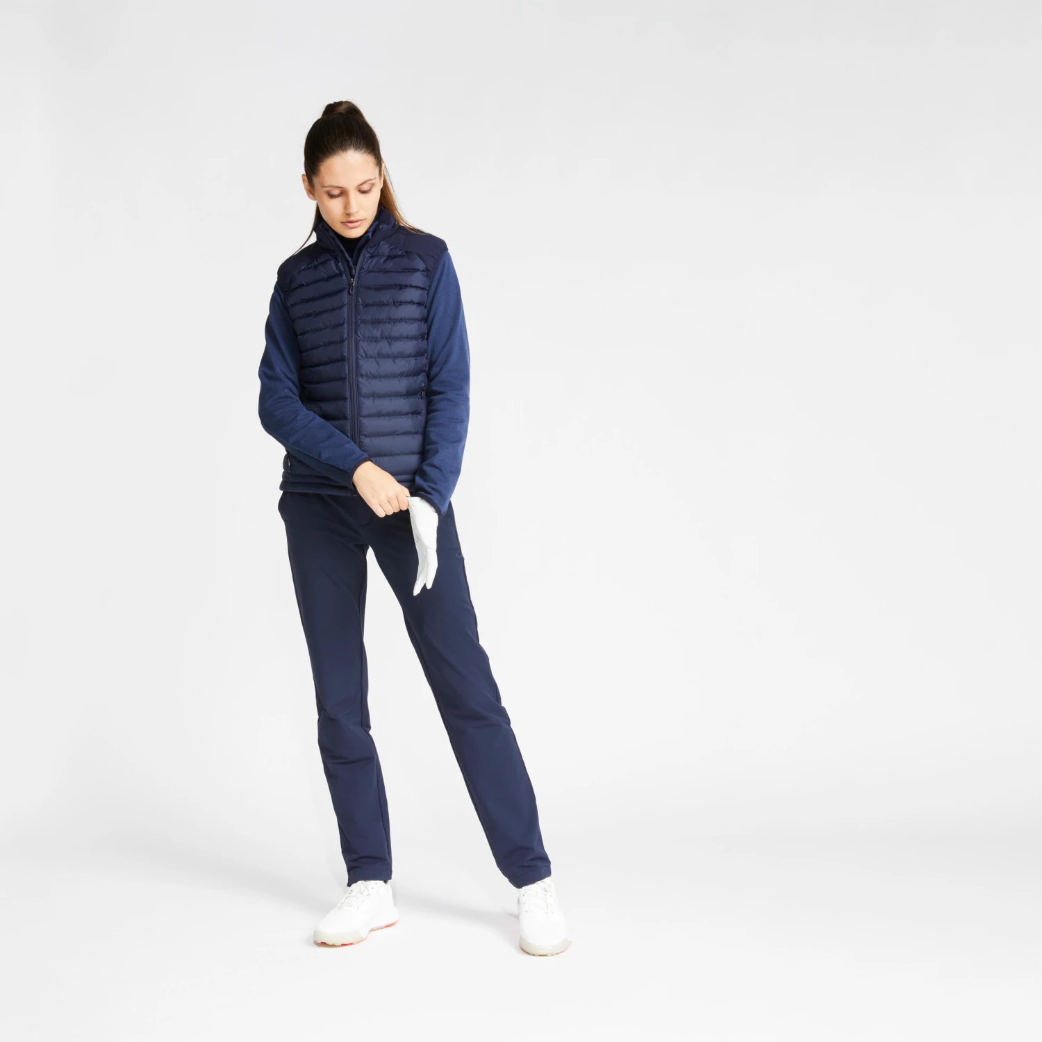 Women's Golf Winter Sleeveless Padded Jacket CW500 Navy Blue 2 Women's Golf Winter Sleeveless Padded Jacket CW500 Navy Blue - Image 2