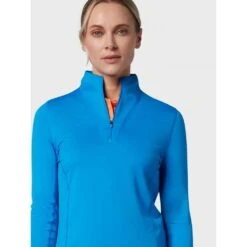 Callaway Ladies Uv50 1/4 Zip Chev Top BLUE SEA STAR -Eagle Swing Outlet kf9230645bd9f1f0e0a591125cdd9e0a5
